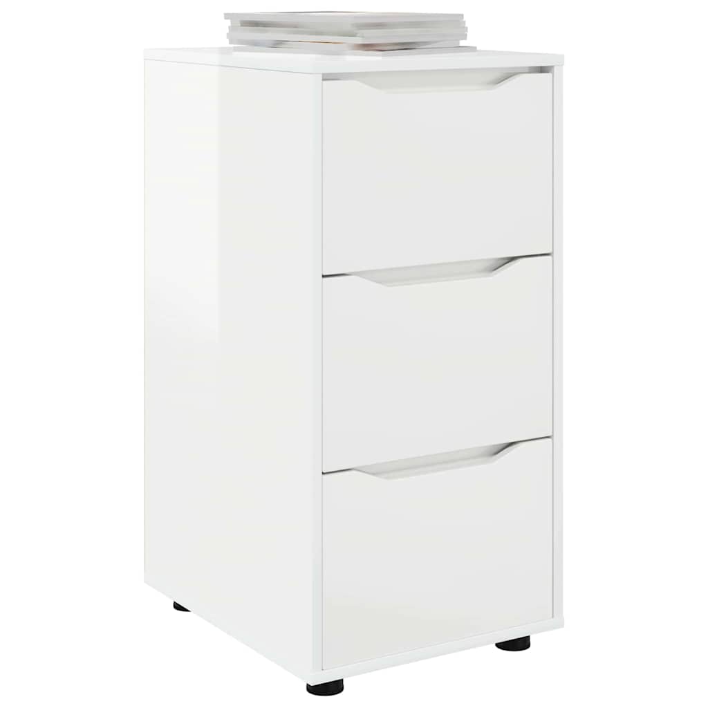 Opbergkast Hoogglans wit 40 x 48 x 81 cm Bewerkt hout