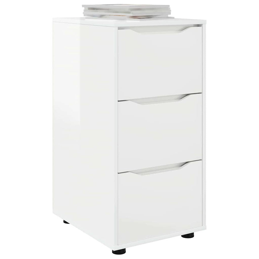 Opbergkast Hoogglans wit 40 x 48 x 81 cm Bewerkt hout