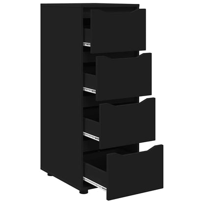 Opbergkast Zwart 40 x 48 x 105 cm Bewerkt hout