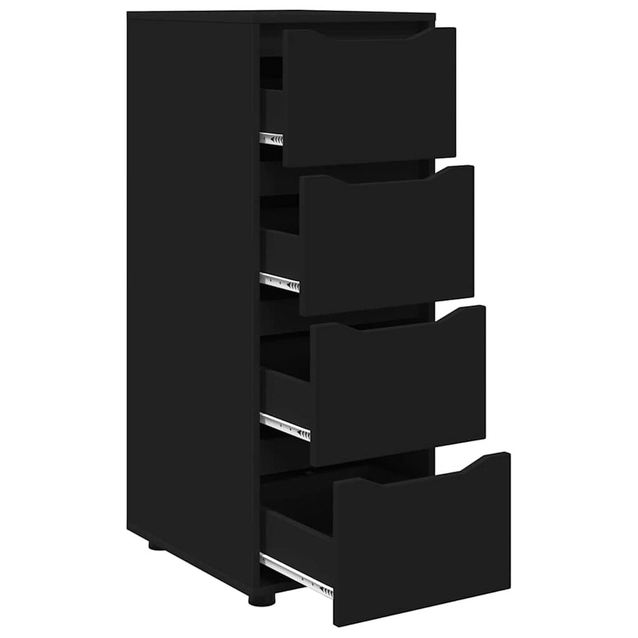 Opbergkast Zwart 40 x 48 x 105 cm Bewerkt hout