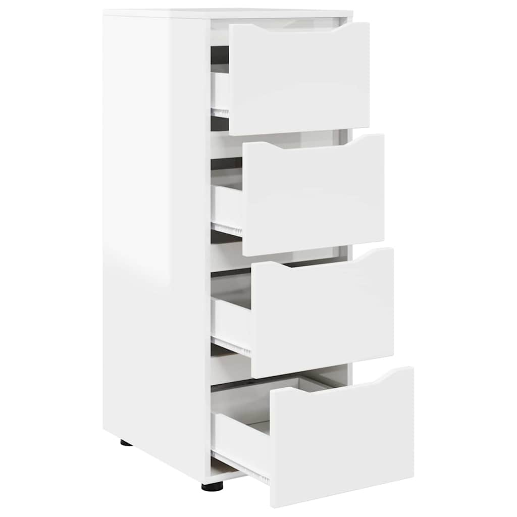 Opbergkast Hoogglans wit 40 x 48 x 105 cm Bewerkt hout