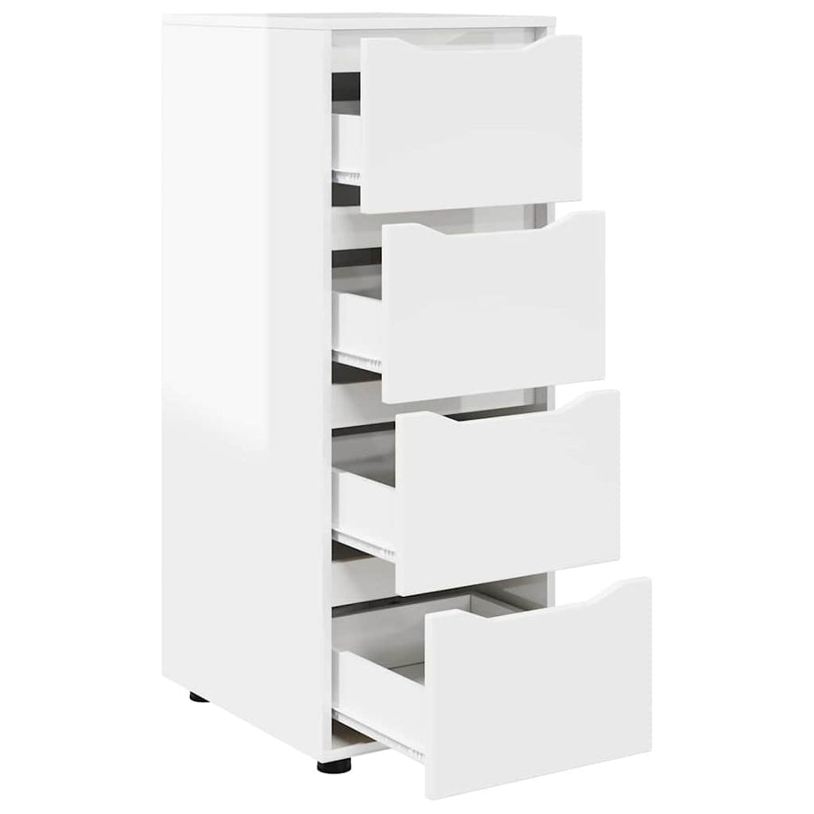 Opbergkast Hoogglans wit 40 x 48 x 105 cm Bewerkt hout