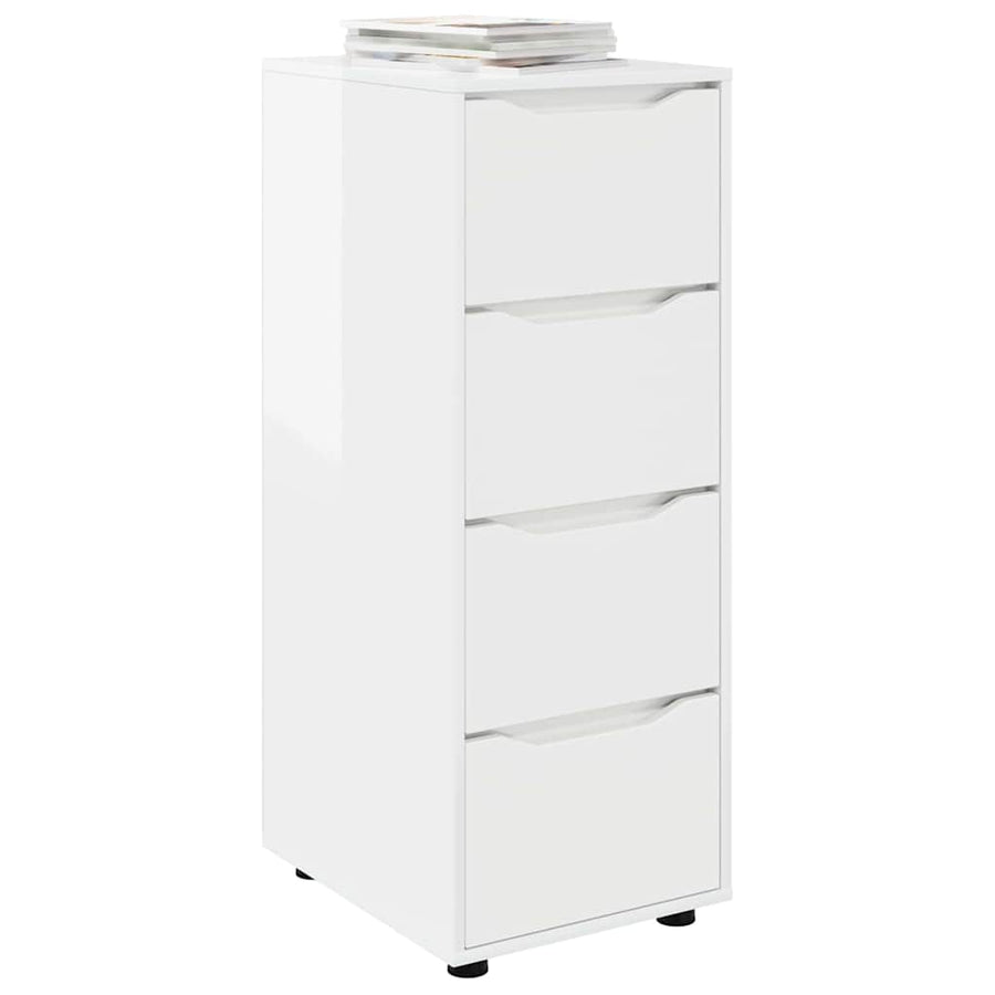 Opbergkast Hoogglans wit 40 x 48 x 105 cm Bewerkt hout