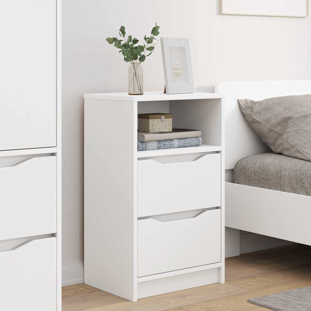 Nachtkastjes met lade 2 pcs Wit 40 x 30 x 467 cm Bewerkt hout