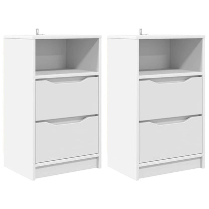 Nachtkastjes met lade 2 pcs Wit 40 x 30 x 467 cm Bewerkt hout