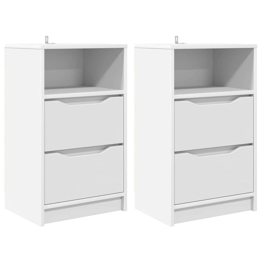 Nachtkastjes met lade 2 pcs Wit 40 x 30 x 467 cm Bewerkt hout