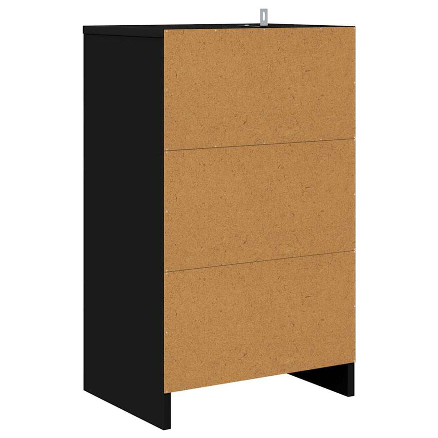 Nachtkastje met lade Zwart 40 x 30 x 467 cm Bewerkt hout