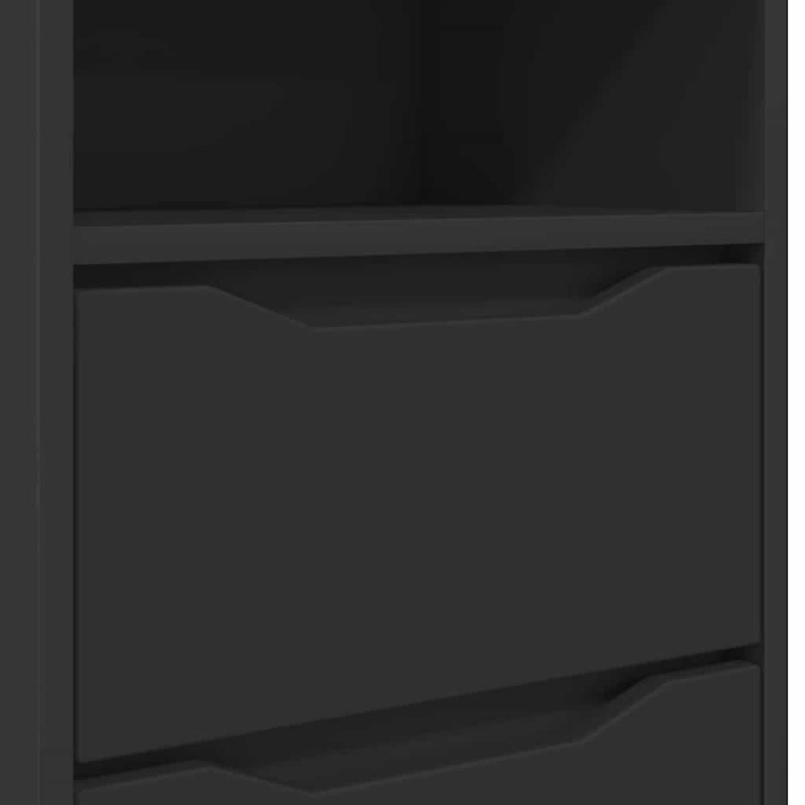 Nachtkastjes met lade 2 pcs Zwart 40 x 30 x 467 cm Bewerkt hout