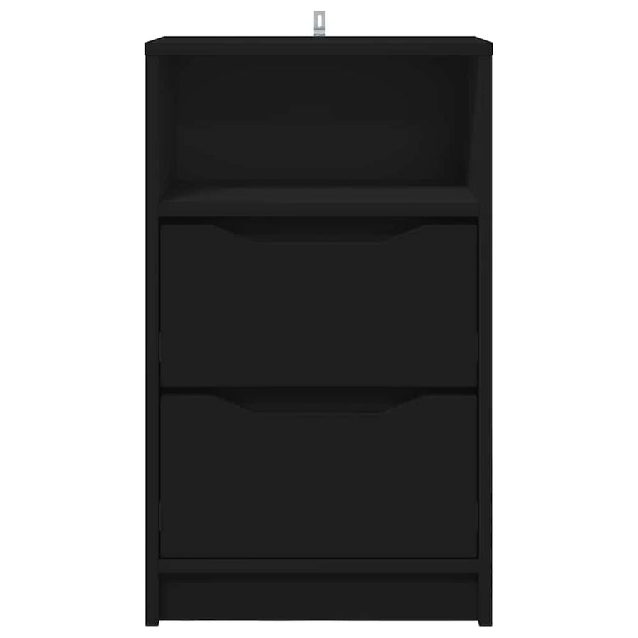 Nachtkastjes met lade 2 pcs Zwart 40 x 30 x 467 cm Bewerkt hout