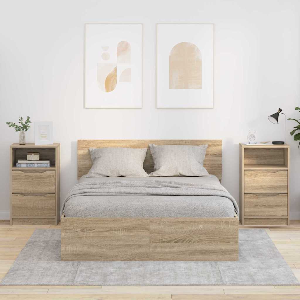 Nachtkastjes 2 pcs Sonoma Eiken 40 x 30 x 467 cm Bewerkt hout