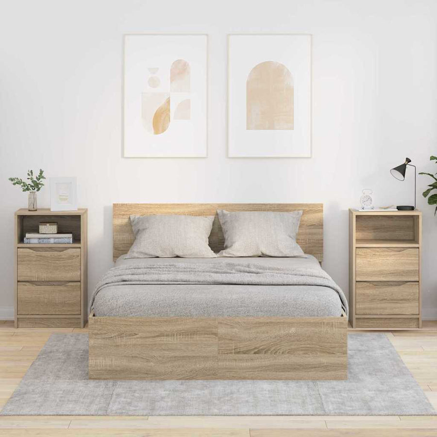 Nachtkastjes 2 pcs Sonoma Eiken 40 x 30 x 467 cm Bewerkt hout