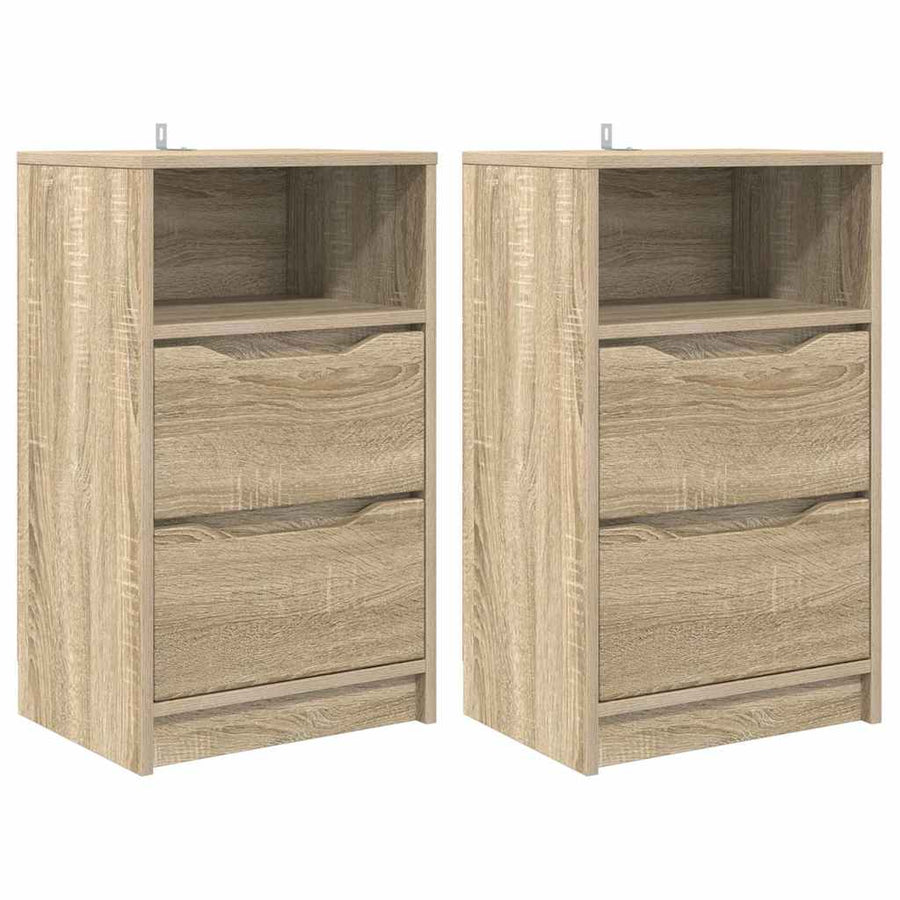 Nachtkastjes 2 pcs Sonoma Eiken 40 x 30 x 467 cm Bewerkt hout