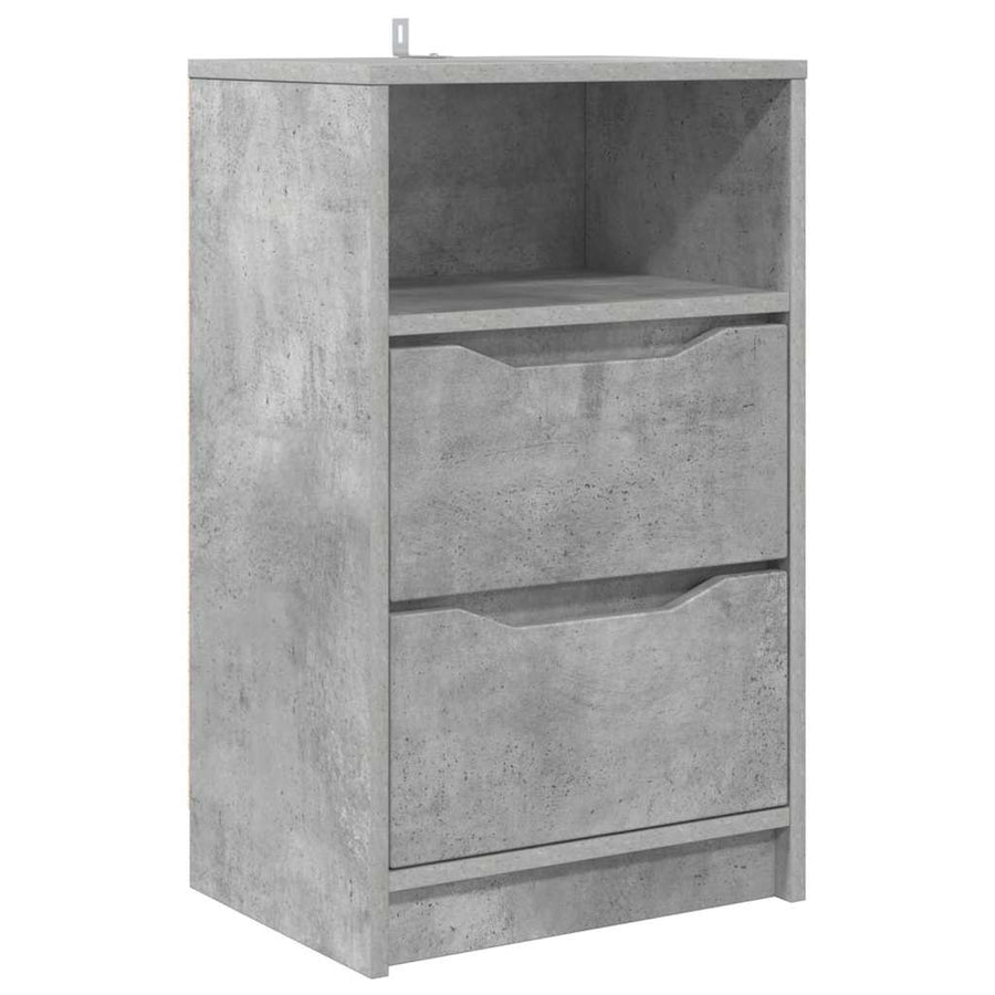 Nachtkastje met lade Beton Grijs 40 x 30 x 467 cm Bewerkt hout