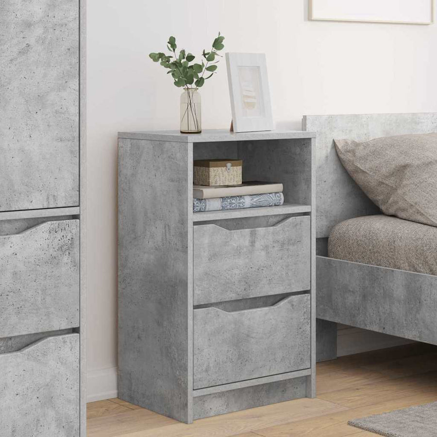 Nachtkastjes 2 pcs Beton Grijs 40 x 30 x 467 cm Bewerkt hout