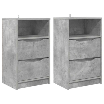 Nachtkastjes 2 pcs Beton Grijs 40 x 30 x 467 cm Bewerkt hout