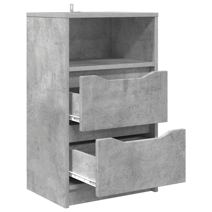 Nachtkastjes 2 pcs Beton Grijs 40 x 30 x 467 cm Bewerkt hout