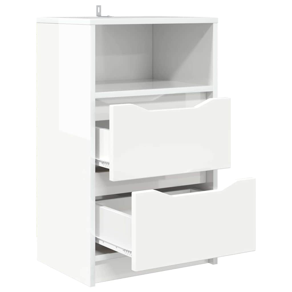 Nachtkastjes 2 pcs Hoogglans wit 40 x 30 x 467 cm Bewerkt hout