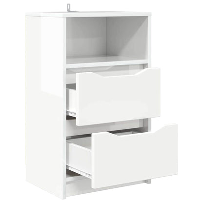 Nachtkastjes 2 pcs Hoogglans wit 40 x 30 x 467 cm Bewerkt hout