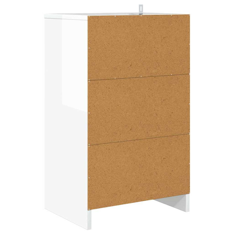 Nachtkastjes 2 pcs Hoogglans wit 40 x 30 x 467 cm Bewerkt hout