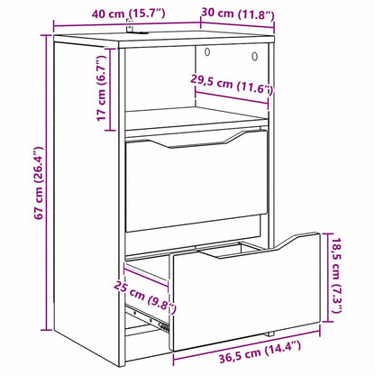 Nachtkastjes 2 pcs Hoogglans wit 40 x 30 x 467 cm Bewerkt hout