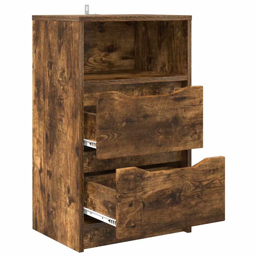 Nachtkastje Gerookt eiken 40 x 30 x 467 cm Bewerkt hout