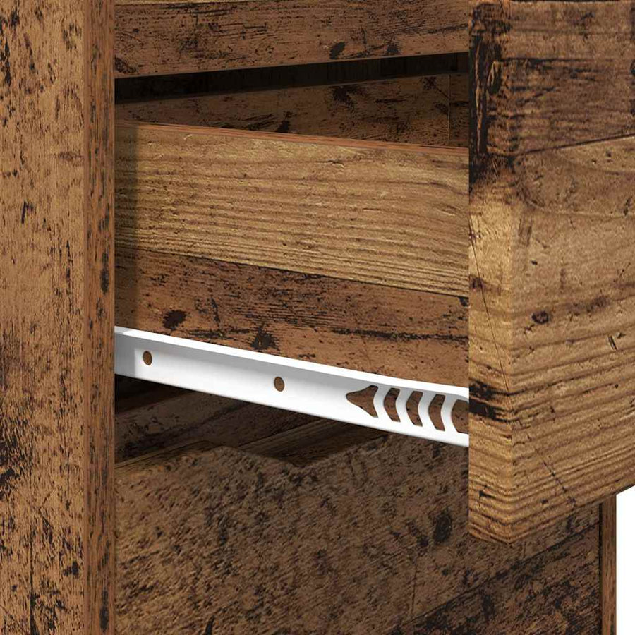 Nachtkastje met lade Oud Hout 40 x 30 x 467 cm Bewerkt hout