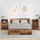 Nachtkastjes 2 stuks oud hout 40x30x67 cm