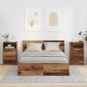 Nachtkastjes 2 stuks oud hout 40x30x67 cm