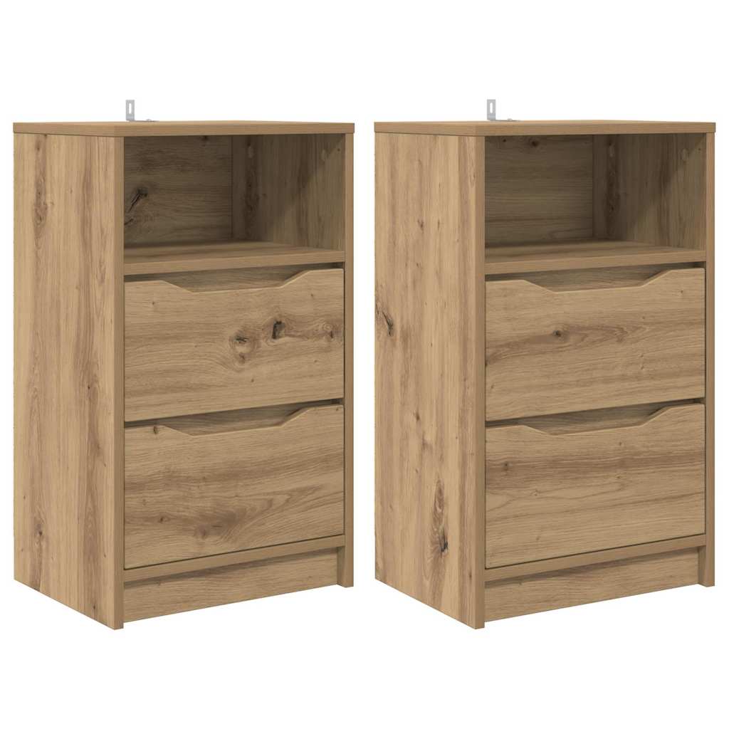 Nachtkastjes 2 pcs Artisan Eiken 40 x 30 x 467 cm Bewerkt hout