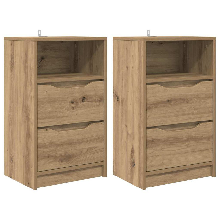 Nachtkastjes 2 pcs Artisan Eiken 40 x 30 x 467 cm Bewerkt hout