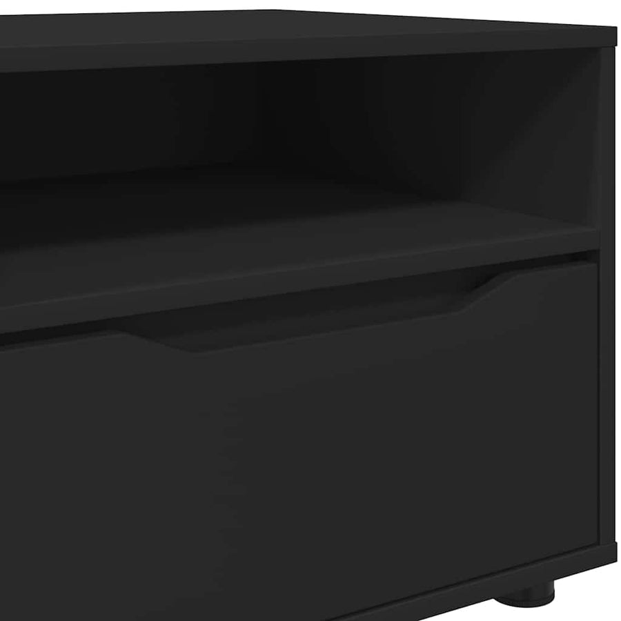 TV-kast met lade Zwart 100 x 48 x 43 cm Bewerkt hout