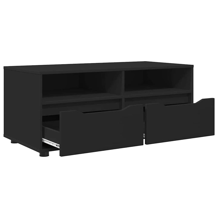 TV-kast met lade Zwart 100 x 48 x 43 cm Bewerkt hout