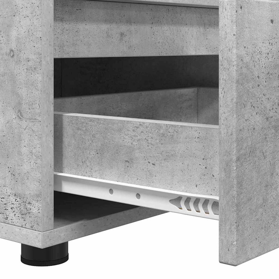 TV-kast met lade Beton Grijs 100 x 48 x 43 cm Bewerkt hout