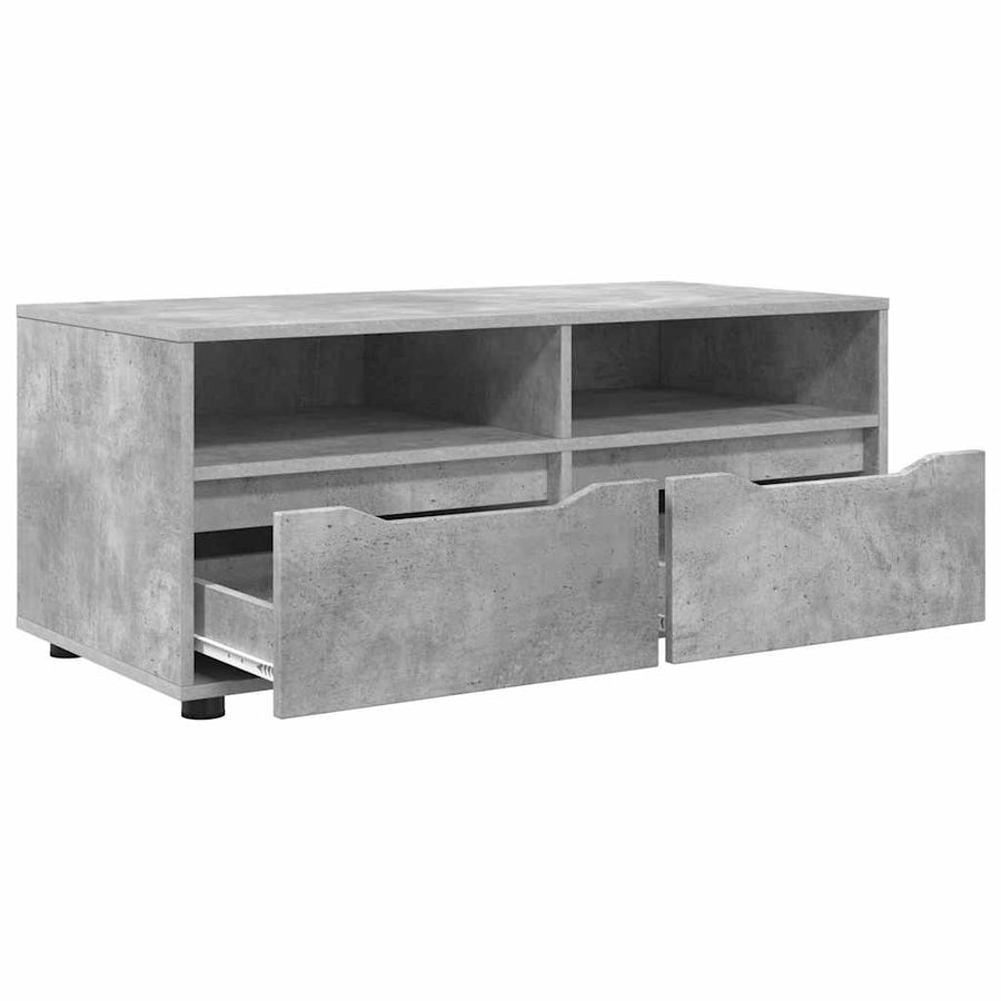 TV-kast met lade Beton Grijs 100 x 48 x 43 cm Bewerkt hout