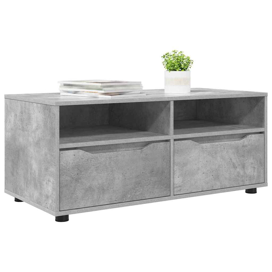 TV-kast met lade Beton Grijs 100 x 48 x 43 cm Bewerkt hout