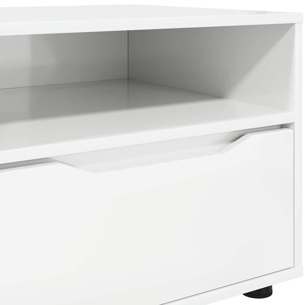 TV-kast met lade Hoogglans wit 100 x 48 x 43 cm Bewerkt hout