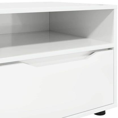 TV-kast met lade Hoogglans wit 100 x 48 x 43 cm Bewerkt hout