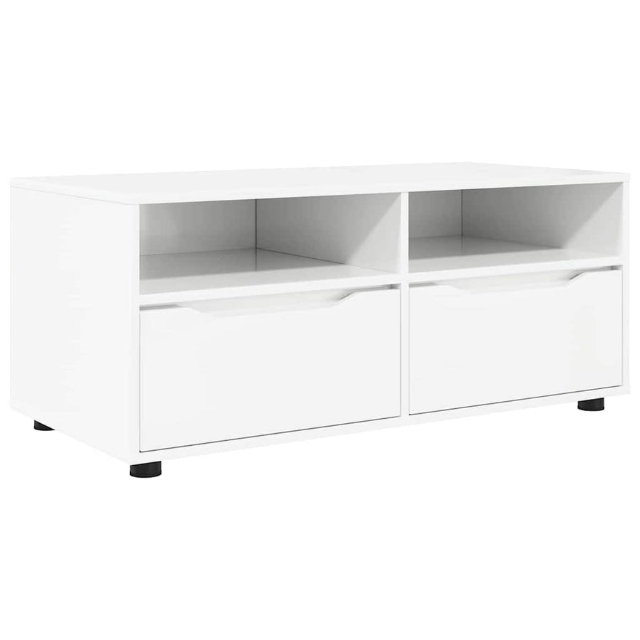 TV-kast met lade Hoogglans wit 100 x 48 x 43 cm Bewerkt hout
