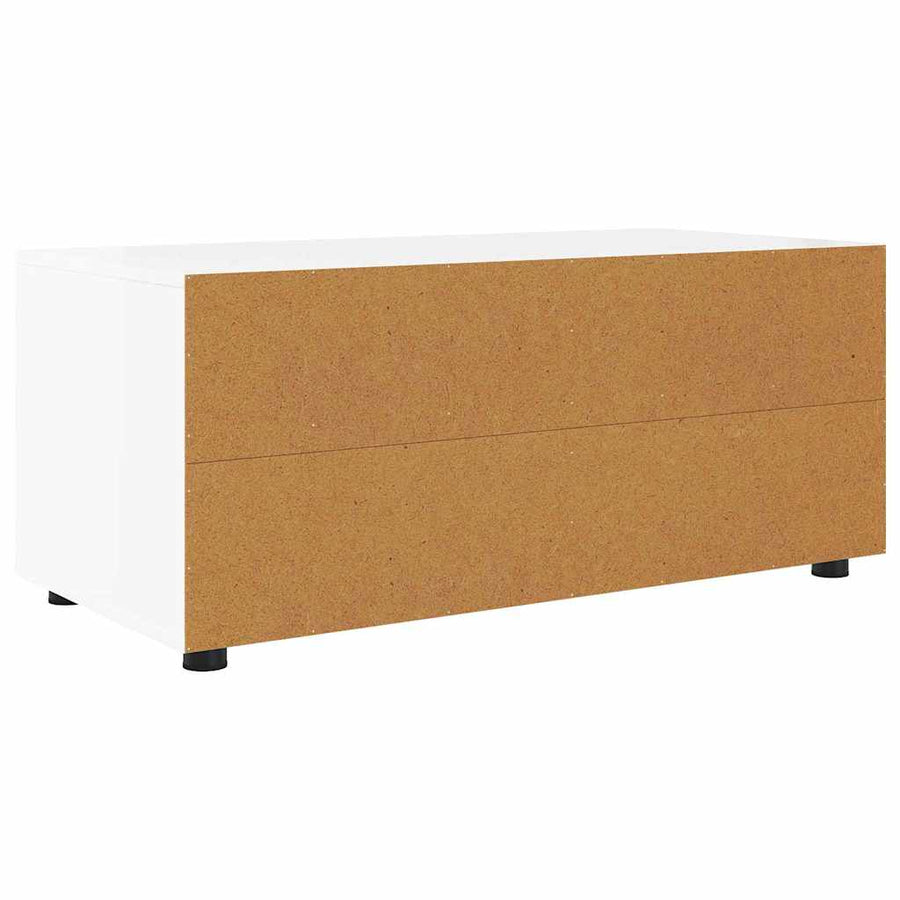 TV-kast met lade Hoogglans wit 100 x 48 x 43 cm Bewerkt hout