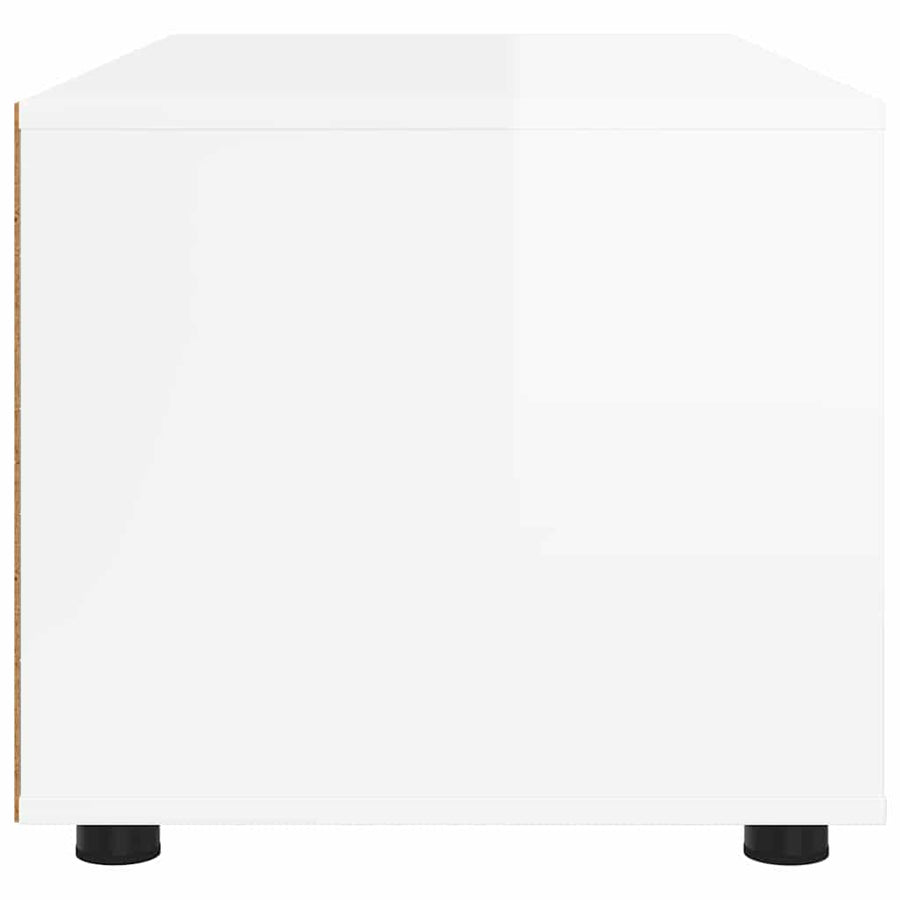 TV-kast met lade Hoogglans wit 100 x 48 x 43 cm Bewerkt hout