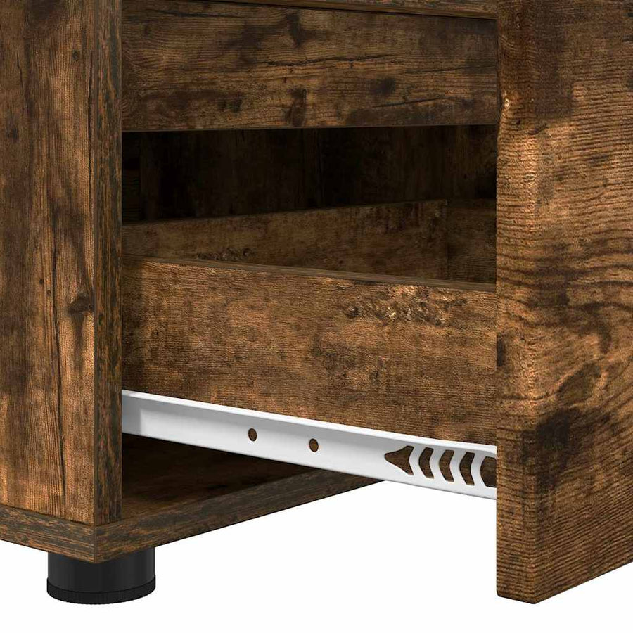 TV-kast met lade Gerookt eiken 100 x 48 x 43 cm Bewerkt hout