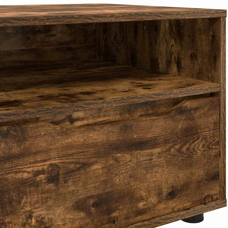 TV-kast met lade Gerookt eiken 100 x 48 x 43 cm Bewerkt hout