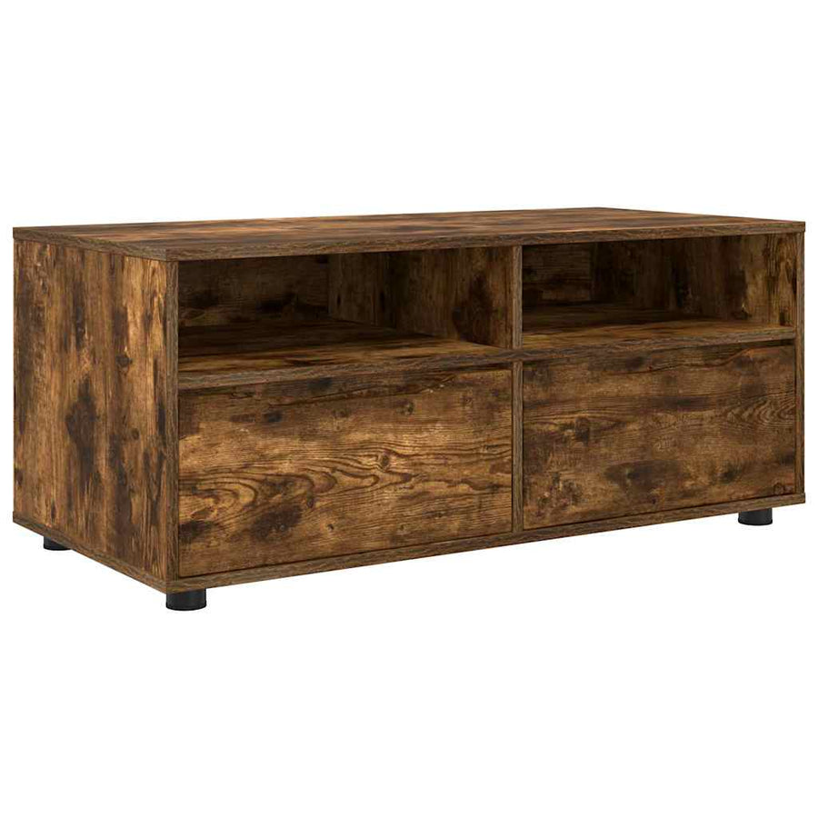 TV-kast met lade Gerookt eiken 100 x 48 x 43 cm Bewerkt hout