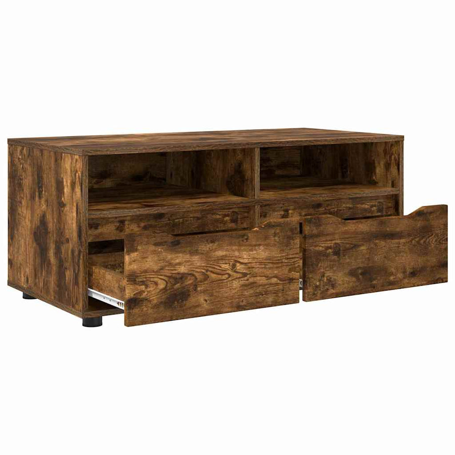 TV-kast met lade Gerookt eiken 100 x 48 x 43 cm Bewerkt hout
