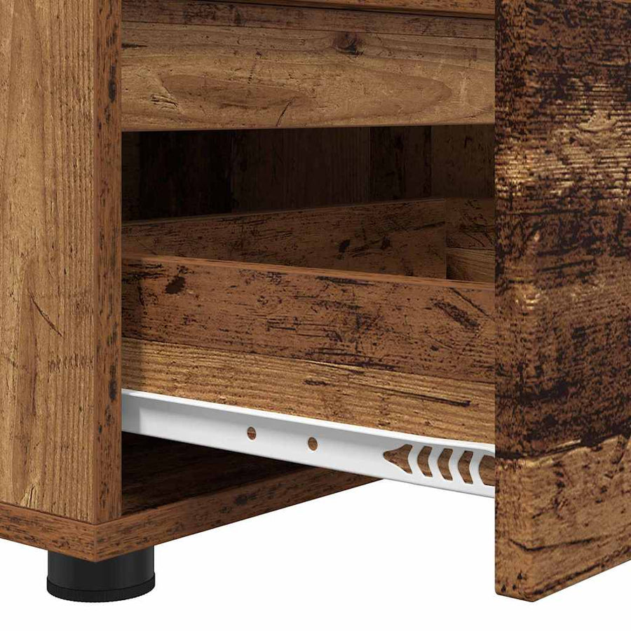 TV-kast met lade Oud Hout 100 x 48 x 43 cm Bewerkt hout