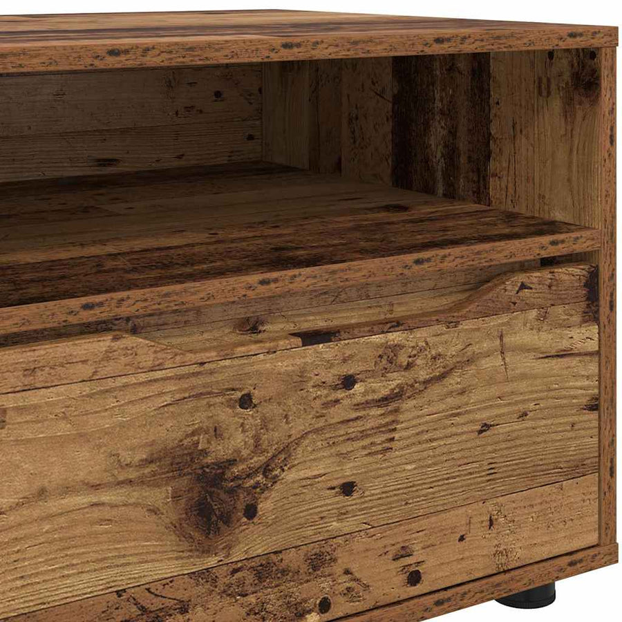 TV-kast met lade Oud Hout 100 x 48 x 43 cm Bewerkt hout