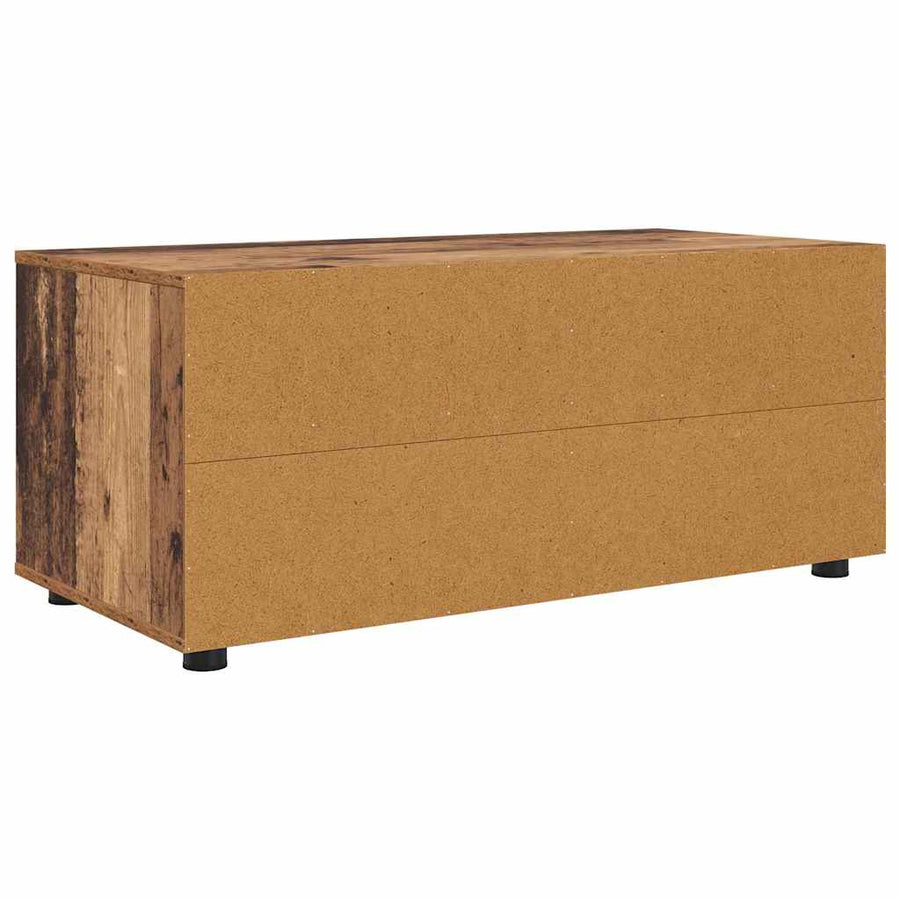 TV-kast met lade Oud Hout 100 x 48 x 43 cm Bewerkt hout