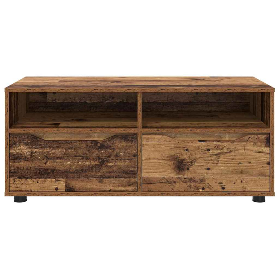 TV-kast met lade Oud Hout 100 x 48 x 43 cm Bewerkt hout