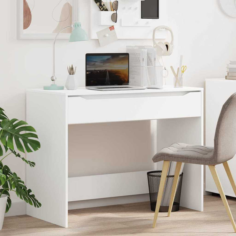 Bureau met lade met opslag Wit 100 x 50 x 78 cm Bewerkt hout