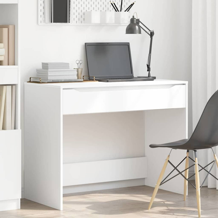 Bureau met lade met opslag Wit 100 x 50 x 78 cm Bewerkt hout